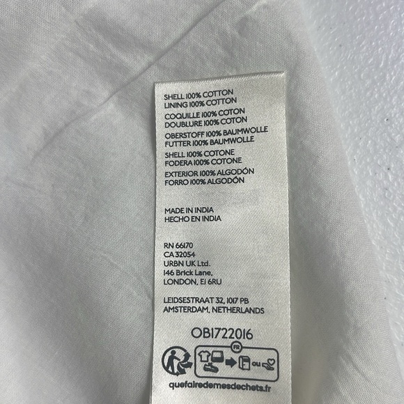 Free People Lotus Embroidered Puff Sleeve 2-Piece Maxi Dress size L White/Blk - Picture 15 of 15